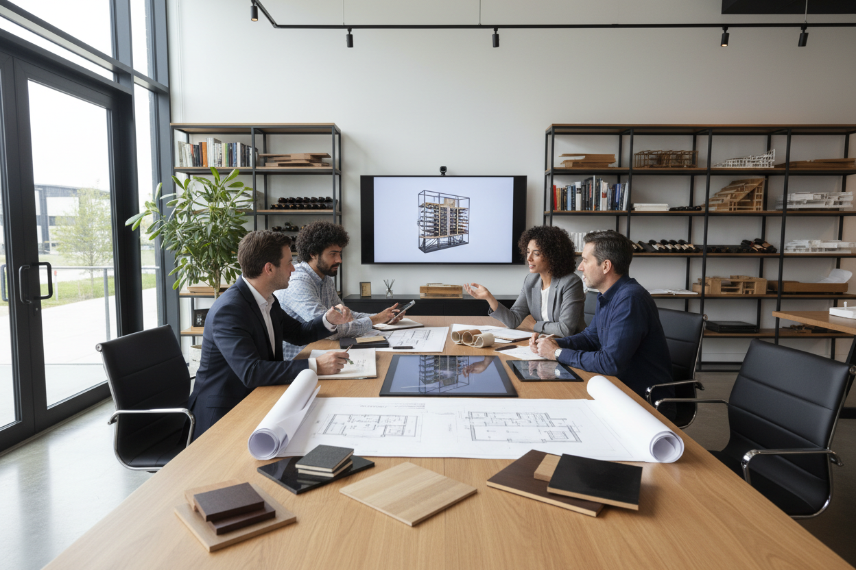 architects and designers collaborating 