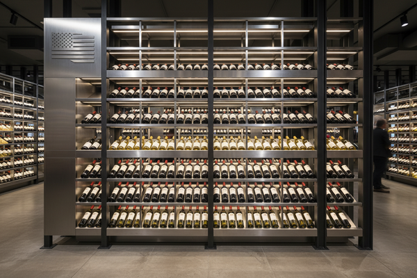 metal retail wine storage display