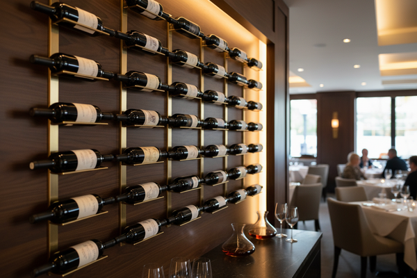 wall mounted restaurant wine display